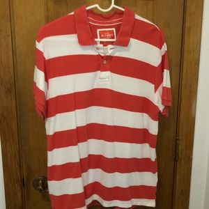 Men’s coral and white polo